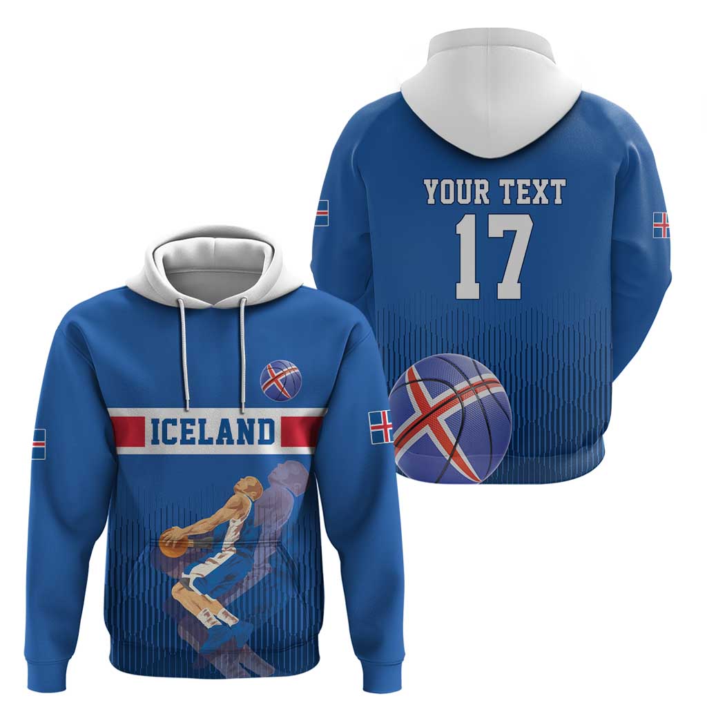 Iceland Basketball Custom Hoodie Blue Style LT17