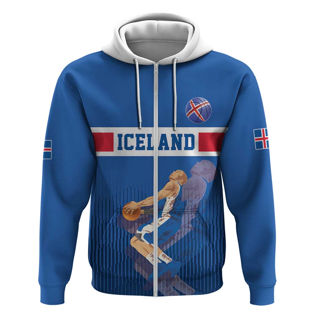 Iceland Basketball Custom Hoodie Blue Style LT17
