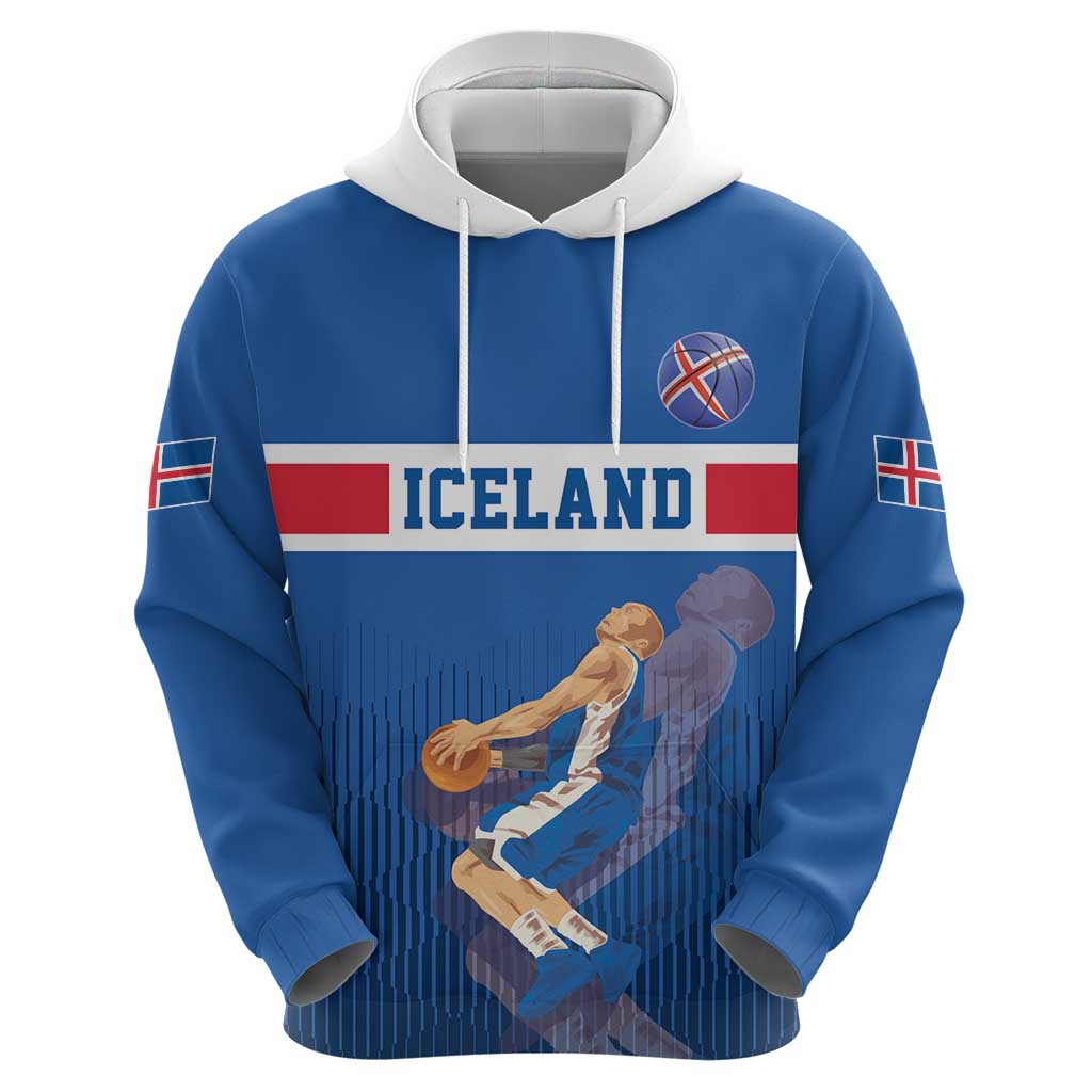 Iceland Basketball Custom Hoodie Blue Style LT17