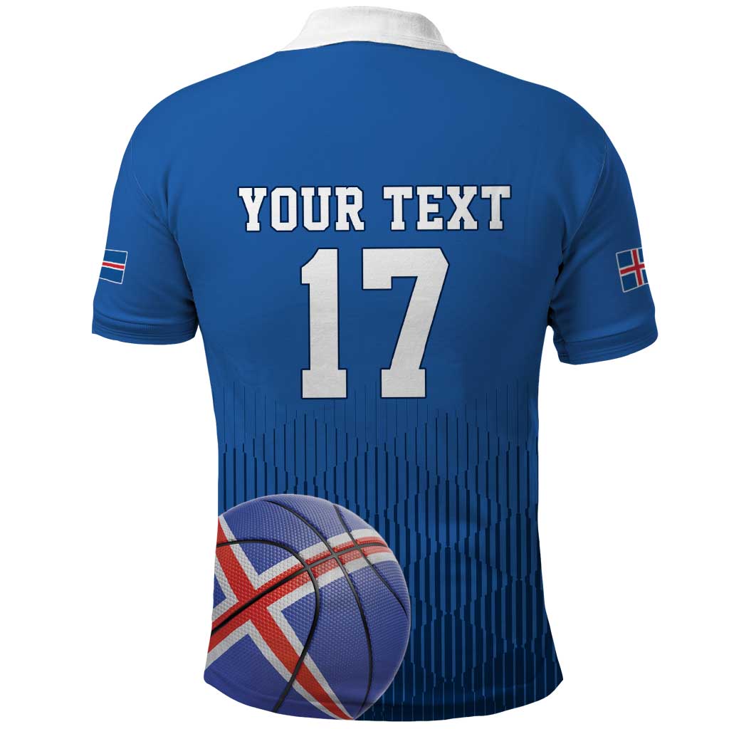 Iceland Basketball Custom Polo Shirt Blue Style LT17