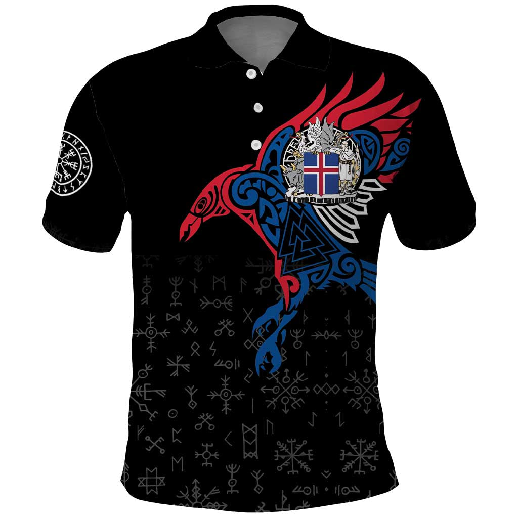 Iceland Viking Culture Polo Shirt Norse Mythology Raven Tattoo LT17