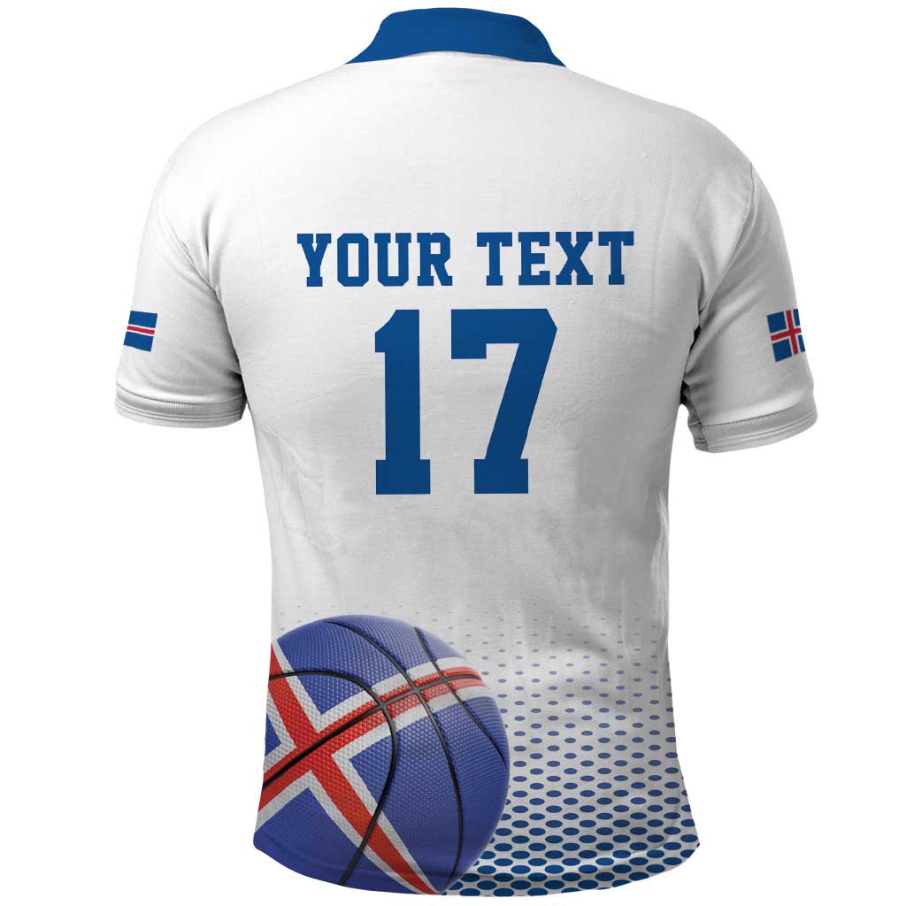 Iceland Basketball Custom Polo Shirt White Style LT17