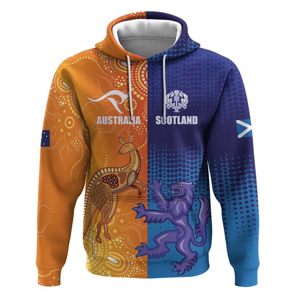 Custom Scotland and Australia Rugby Hoodie Wallabies Thistle Together LT17