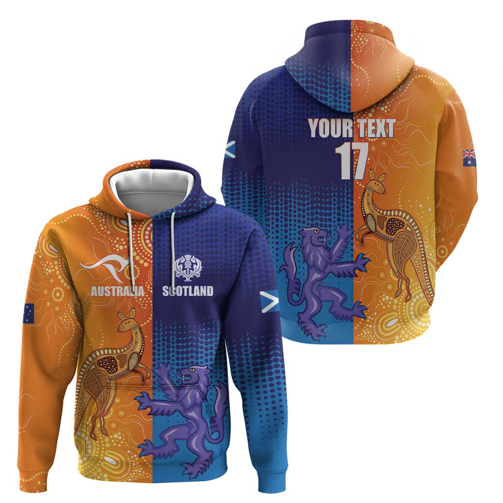 Custom Scotland and Australia Rugby Hoodie Wallabies Thistle Together LT17