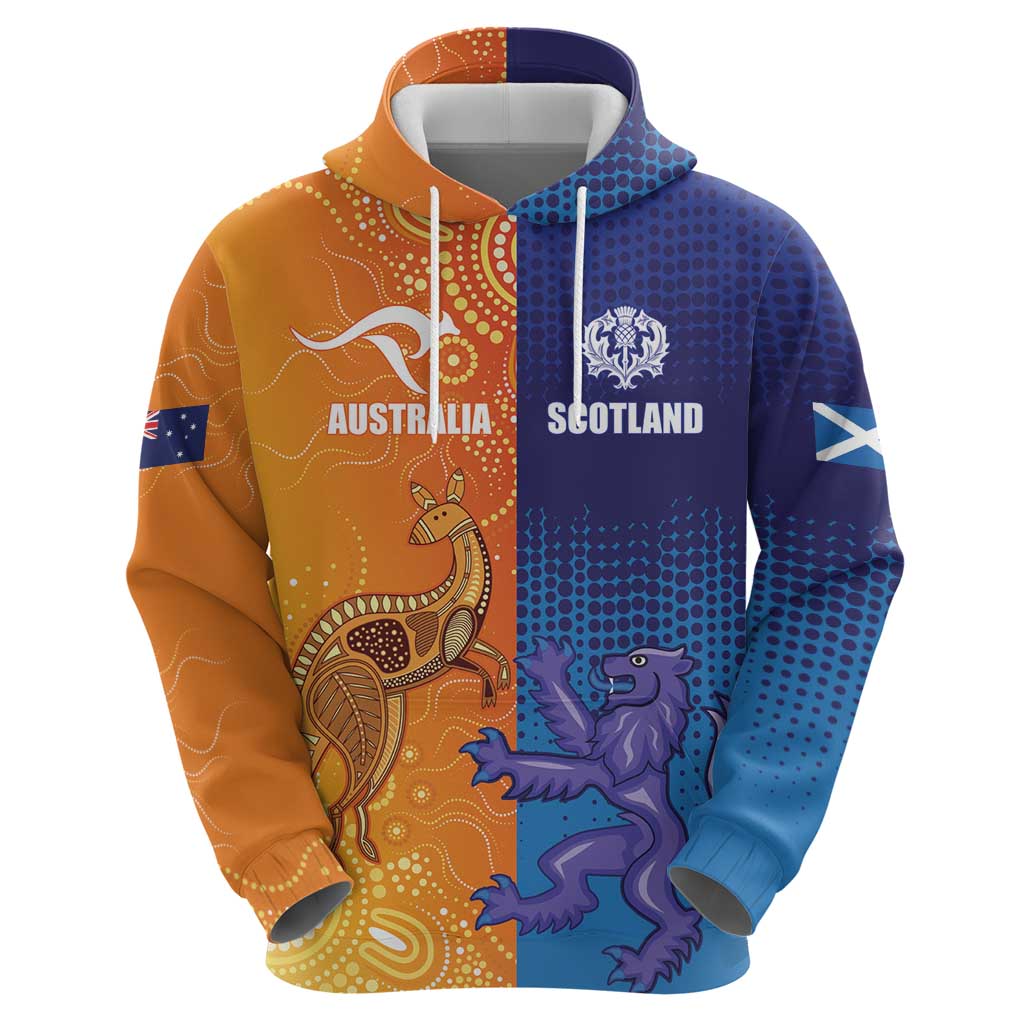 Custom Scotland and Australia Rugby Hoodie Wallabies Thistle Together LT17