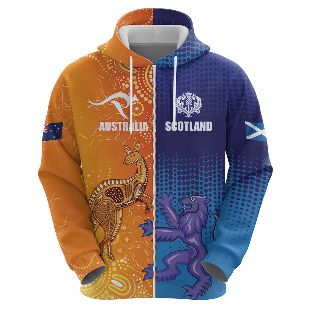 Custom Scotland and Australia Rugby Hoodie Wallabies Thistle Together LT17
