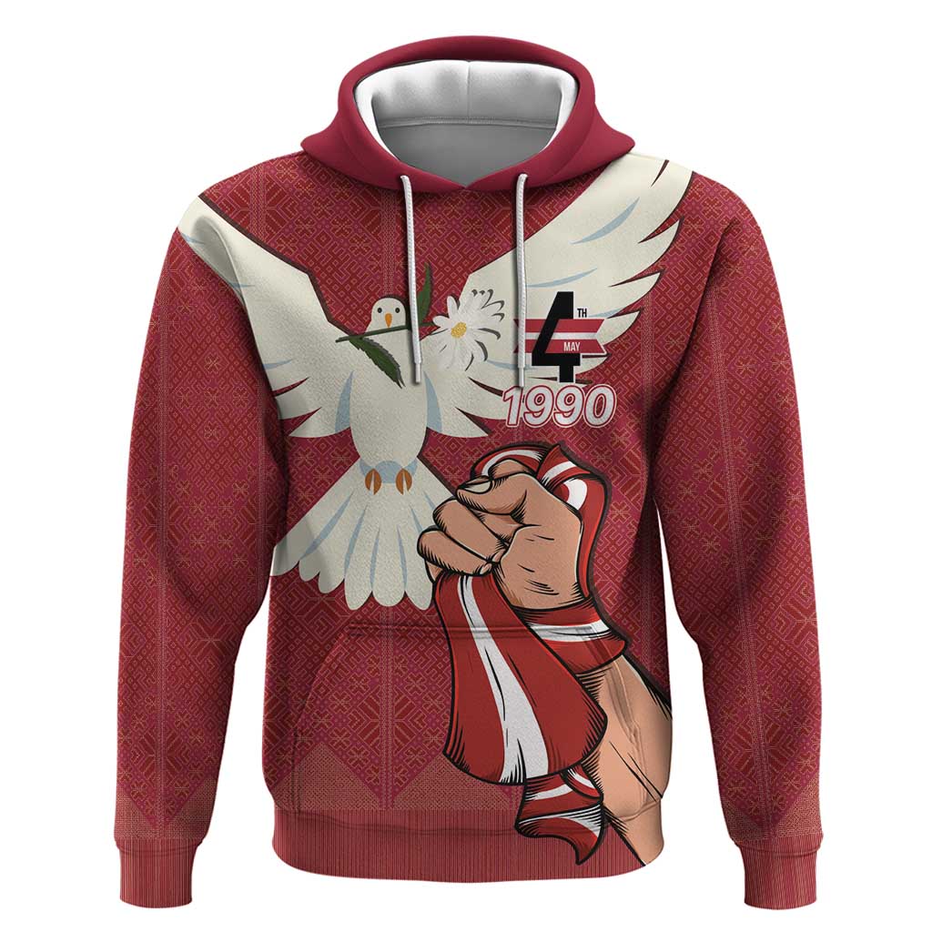 Latvia Restoration of Independence Day Hoodie Latvija 4th May with Dove LT17