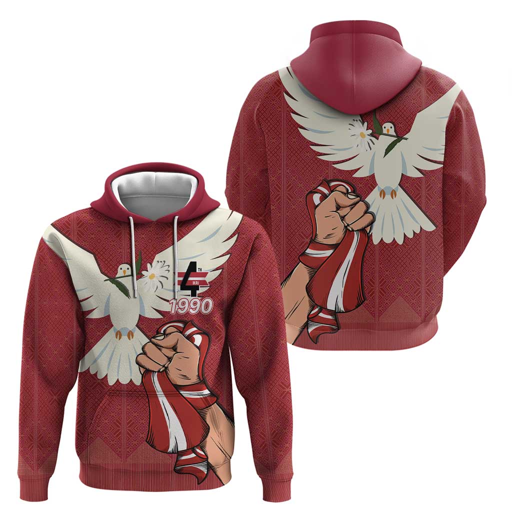 Latvia Restoration of Independence Day Hoodie Latvija 4th May with Dove LT17