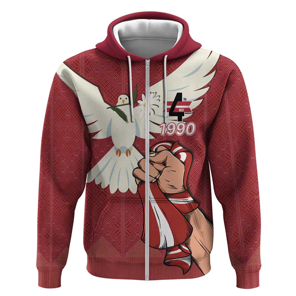 Latvia Restoration of Independence Day Hoodie Latvija 4th May with Dove LT17