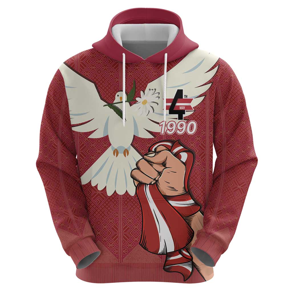 Latvia Restoration of Independence Day Hoodie Latvija 4th May with Dove LT17