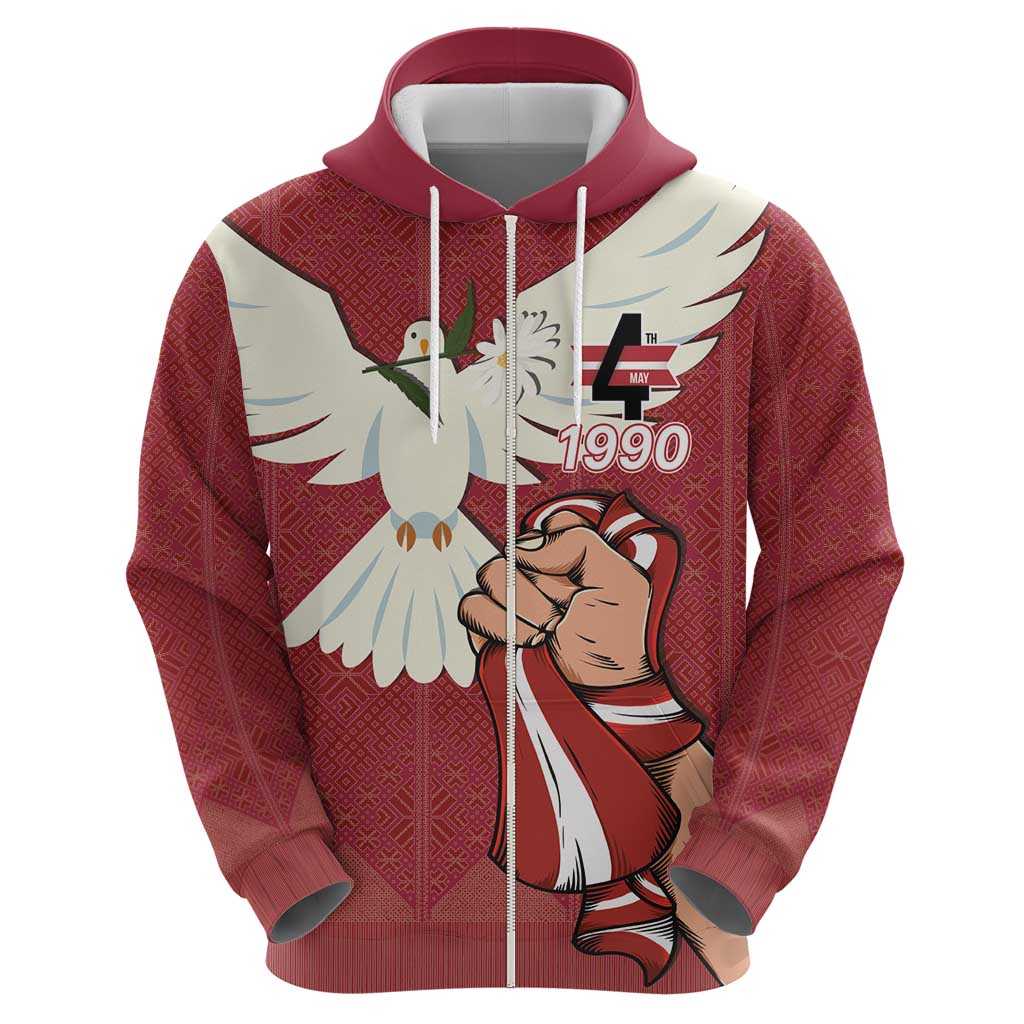 Latvia Restoration of Independence Day Hoodie Latvija 4th May with Dove LT17