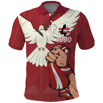 Latvia Restoration of Independence Day Polo Shirt Latvija 4th May with Dove LT17