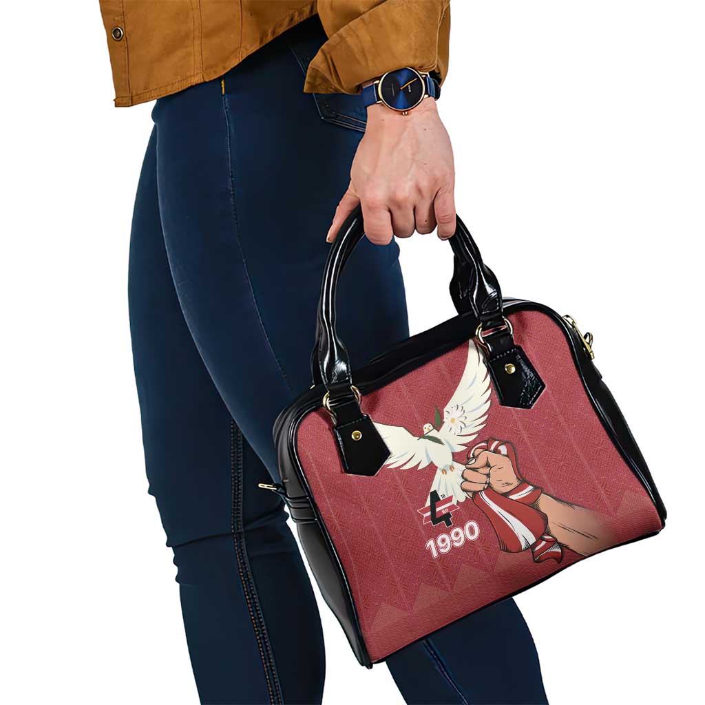 Latvia Restoration of Independence Day Shoulder Handbag Latvija 4th May with Dove LT17