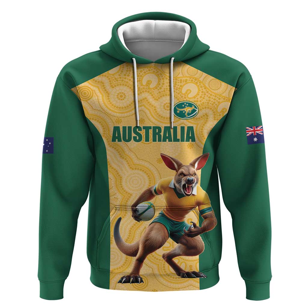 Custom Australia Rugby Hoodie Kangaroo Mascot LT17
