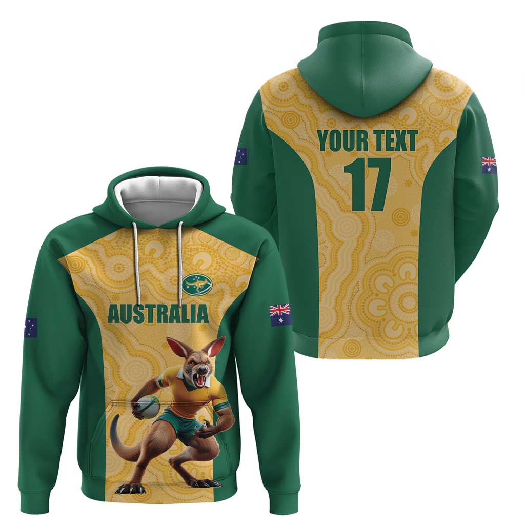 Custom Australia Rugby Hoodie Kangaroo Mascot LT17