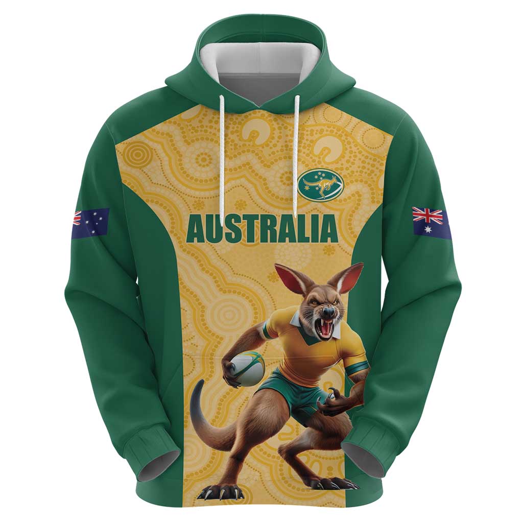 Custom Australia Rugby Hoodie Kangaroo Mascot LT17