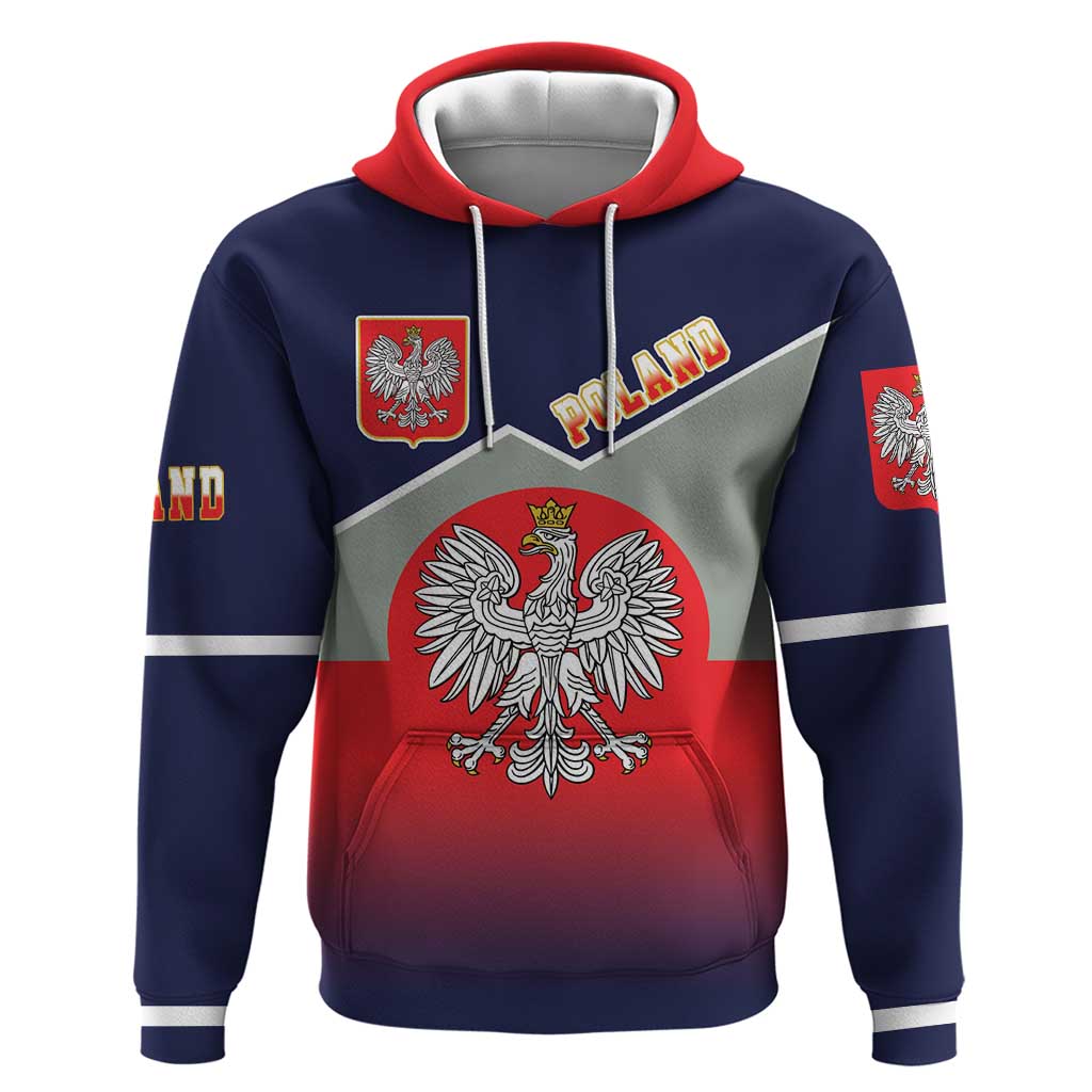 Poland Coat of Arms Hoodie A white and Crowned Eagle LT17