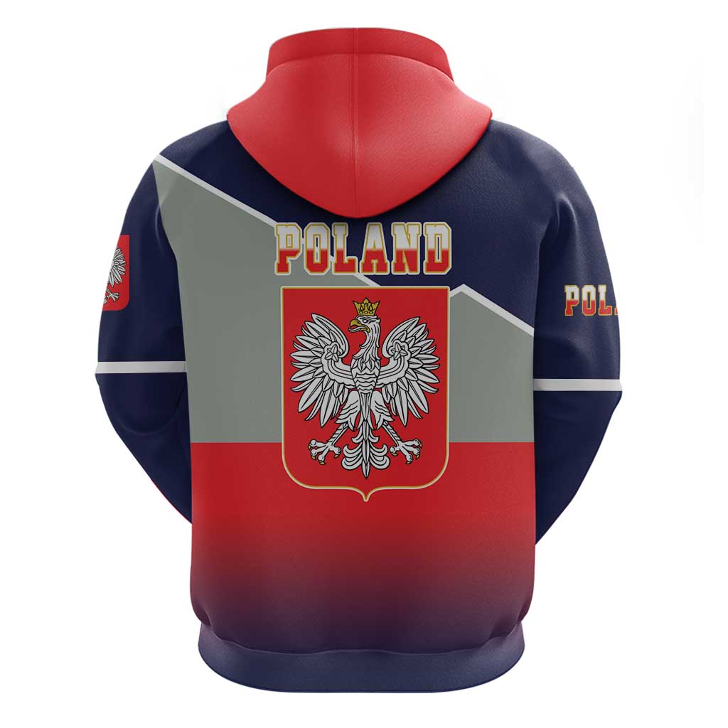 Poland Coat of Arms Hoodie A white and Crowned Eagle LT17