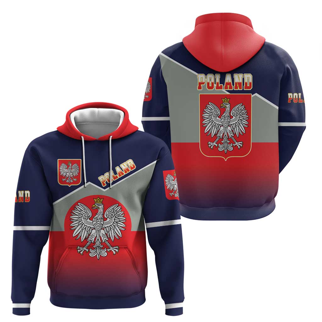 Poland Coat of Arms Hoodie A white and Crowned Eagle LT17