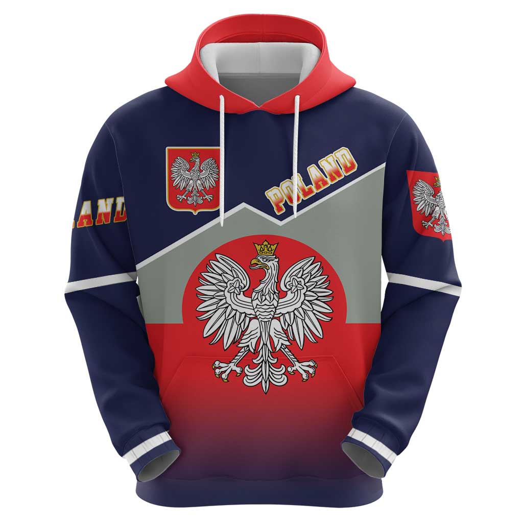 Poland Coat of Arms Hoodie A white and Crowned Eagle LT17