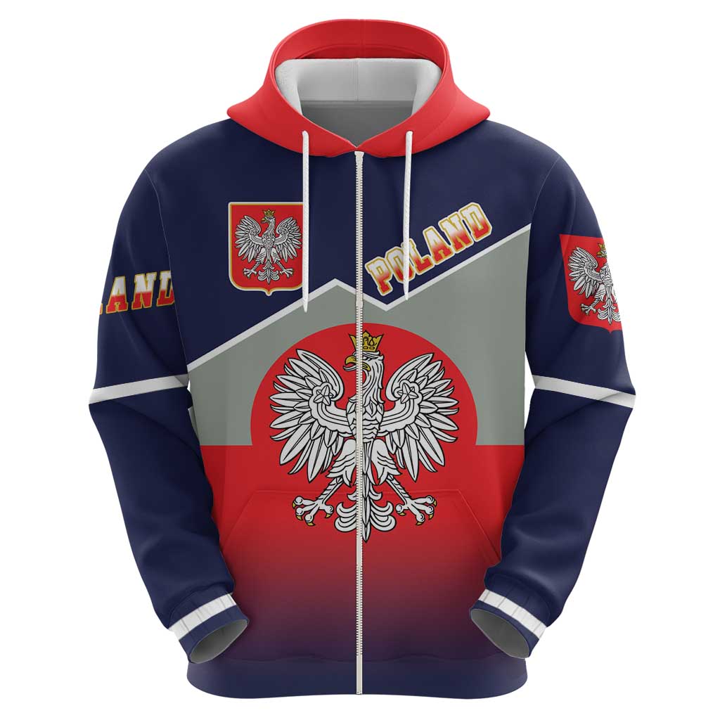 Poland Coat of Arms Hoodie A white and Crowned Eagle LT17