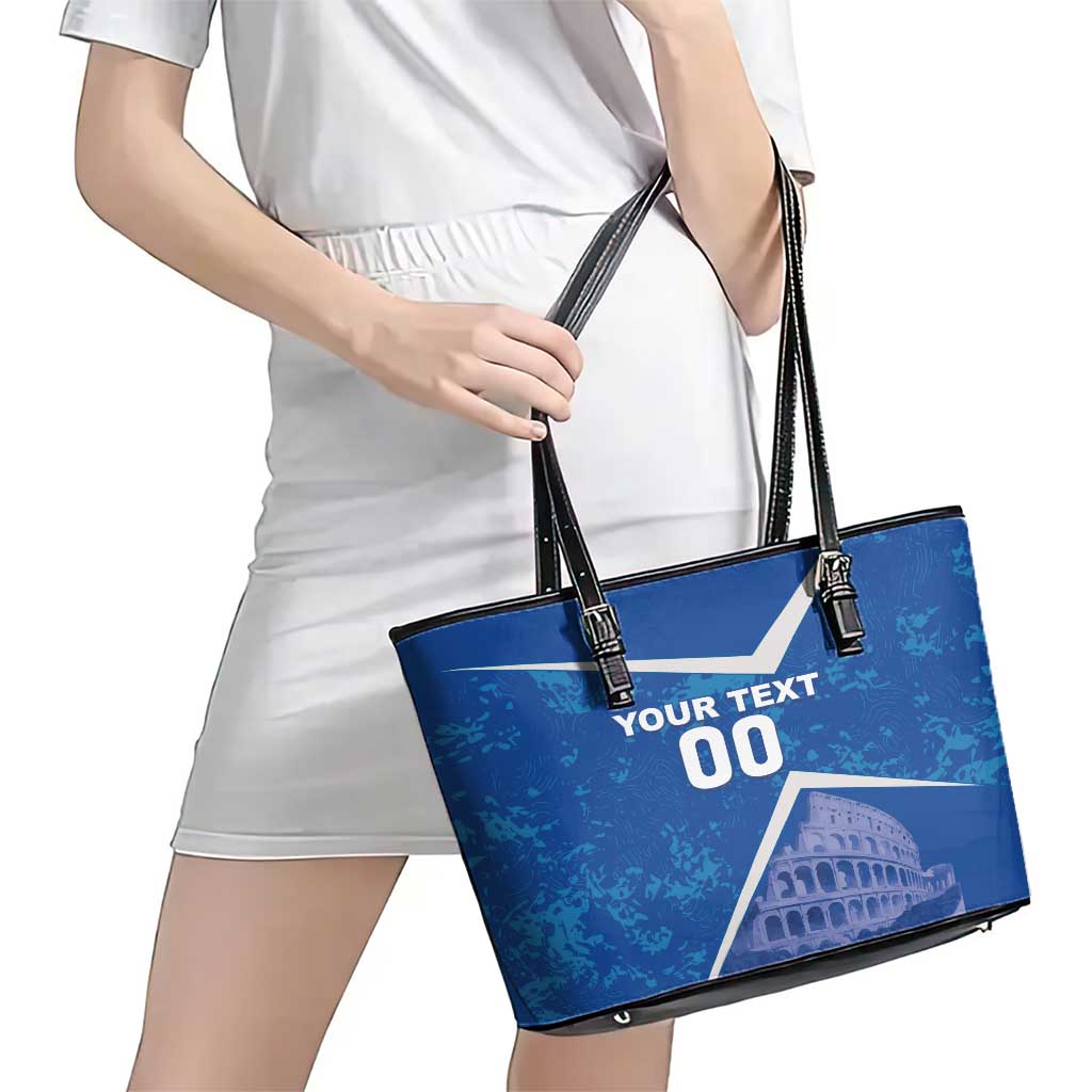 Custom Italy Football Leather Tote Bag With Colosseum LT18
