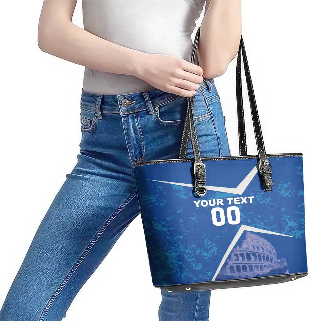 Custom Italy Football Leather Tote Bag With Colosseum LT18