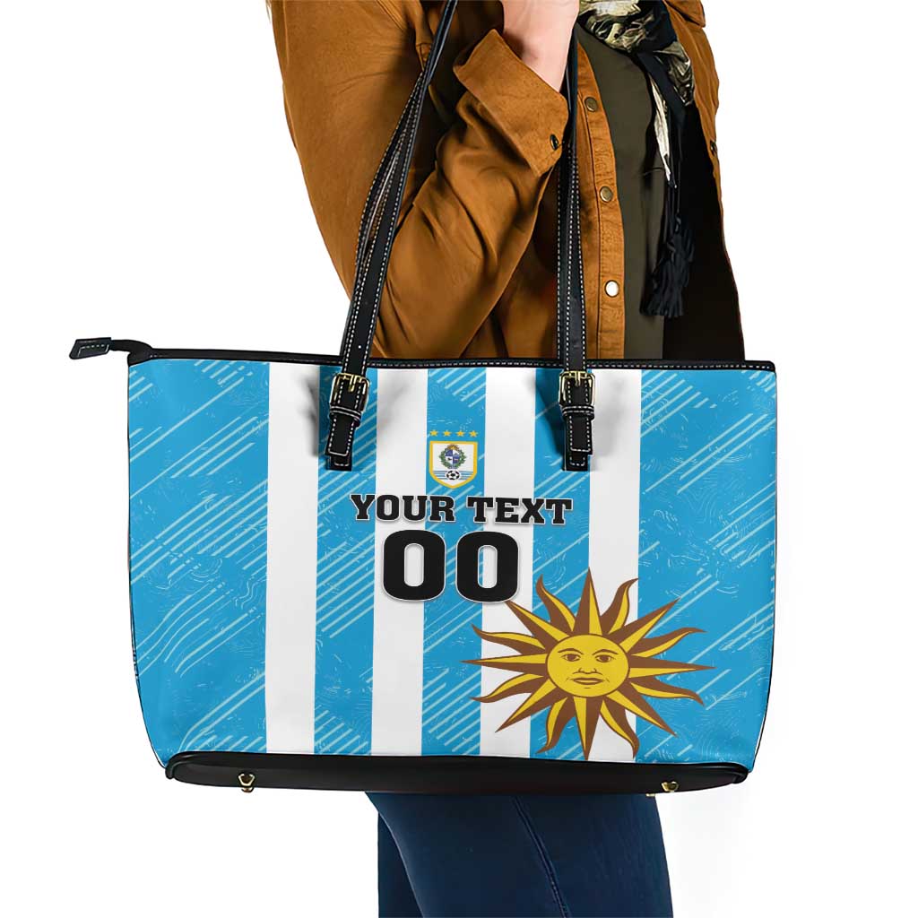 Custom Uruguay Football Leather Tote Bag Sol De May LT18