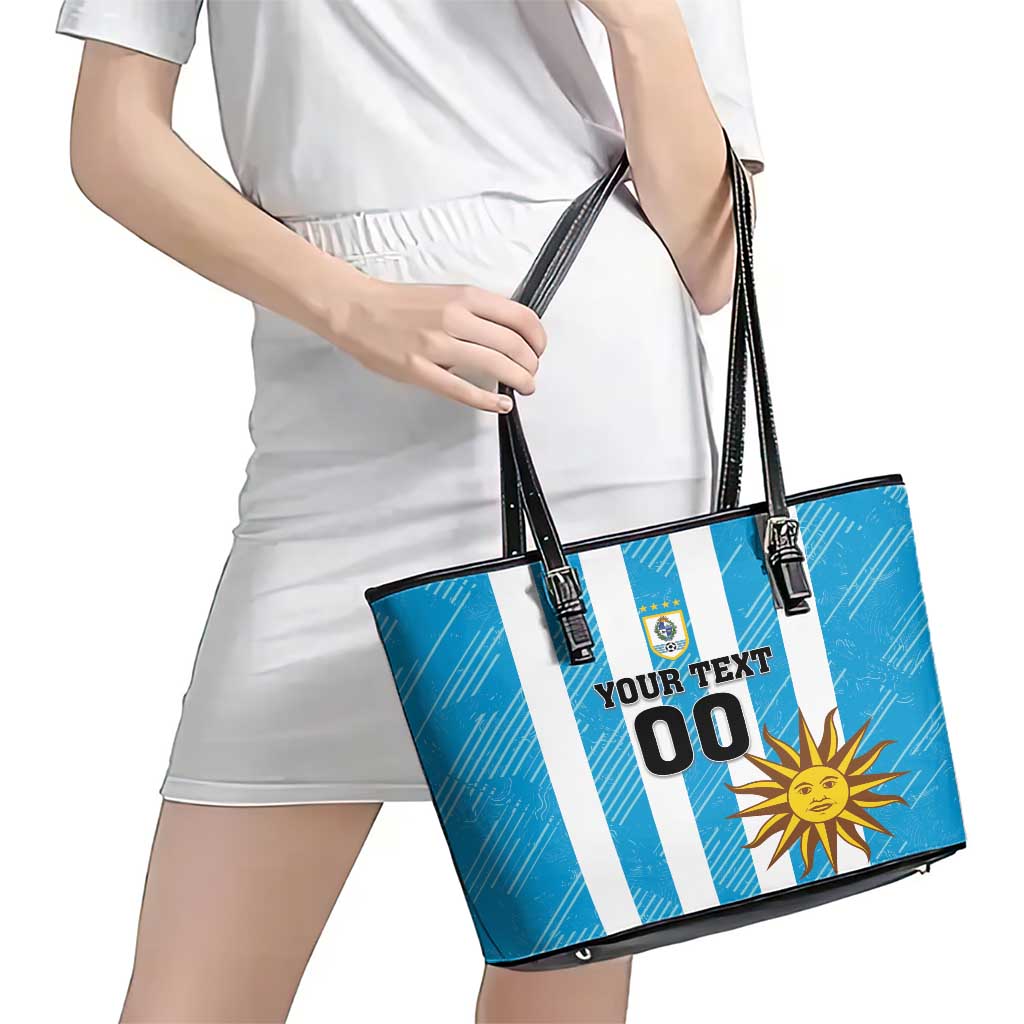 Custom Uruguay Football Leather Tote Bag Sol De May LT18