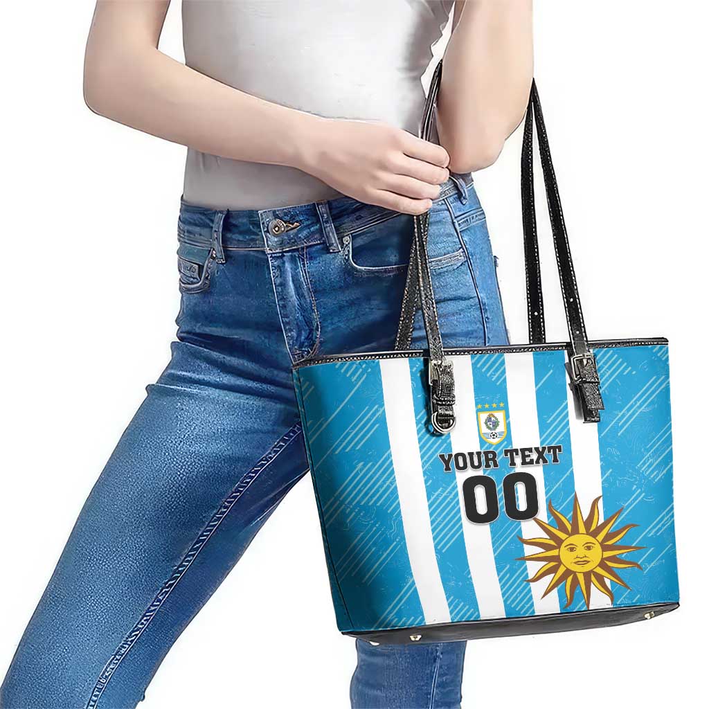 Custom Uruguay Football Leather Tote Bag Sol De May LT18