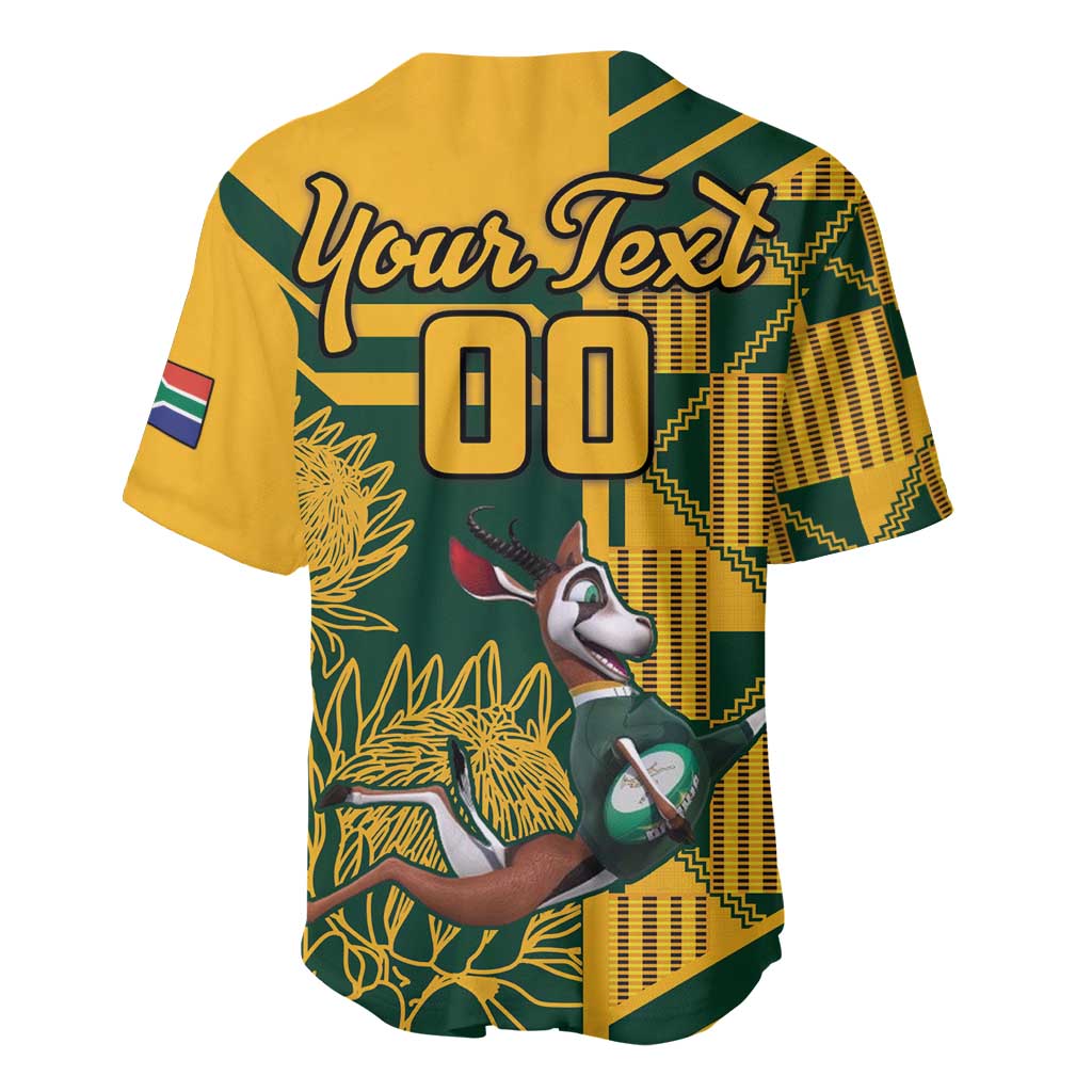 Custom South Africa Rugby Baseball Jersey Springboks With Protea Cynaroides LT18