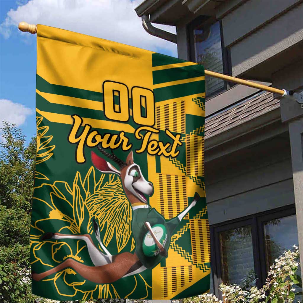Custom South Africa Rugby Garden Flag Springboks With Protea Cynaroides LT18