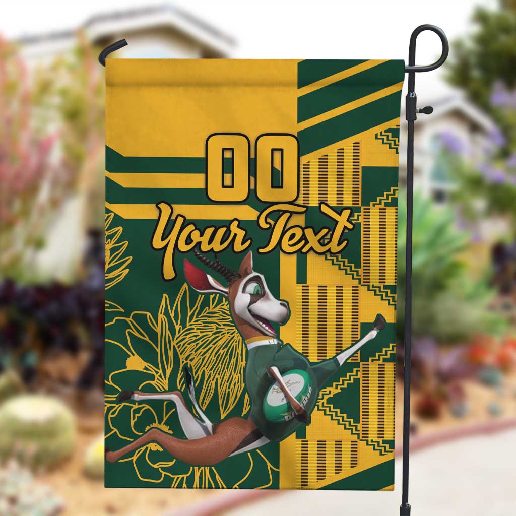 Custom South Africa Rugby Garden Flag Springboks With Protea Cynaroides LT18