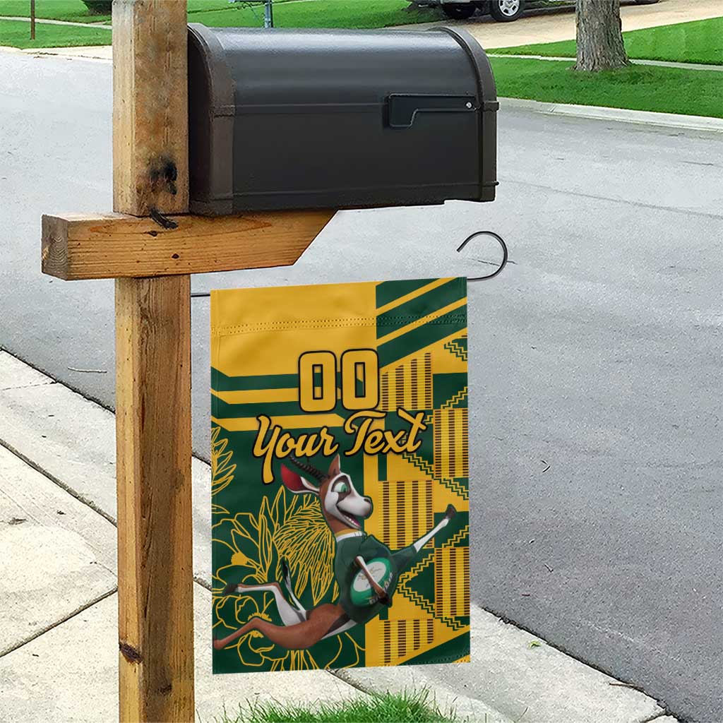 Custom South Africa Rugby Garden Flag Springboks With Protea Cynaroides LT18