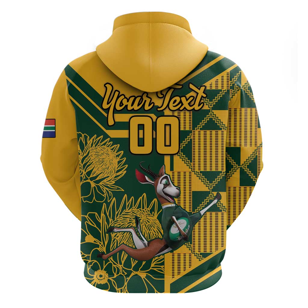 Custom South Africa Rugby Hoodie Springboks With Protea Cynaroides LT18