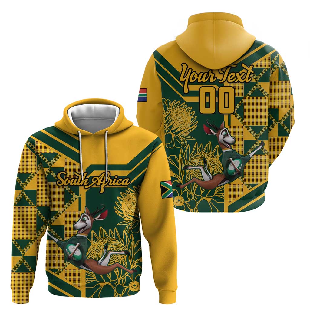 Custom South Africa Rugby Hoodie Springboks With Protea Cynaroides LT18