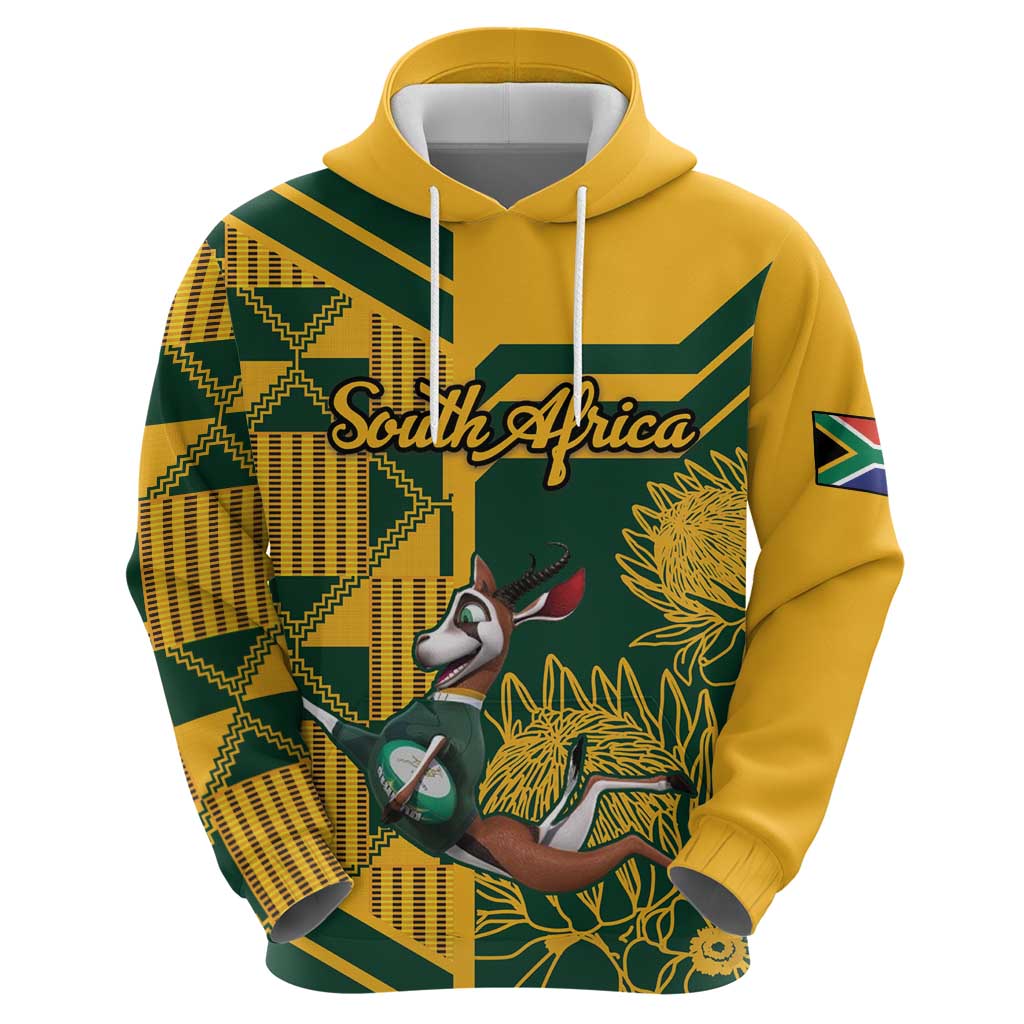 Custom South Africa Rugby Hoodie Springboks With Protea Cynaroides LT18