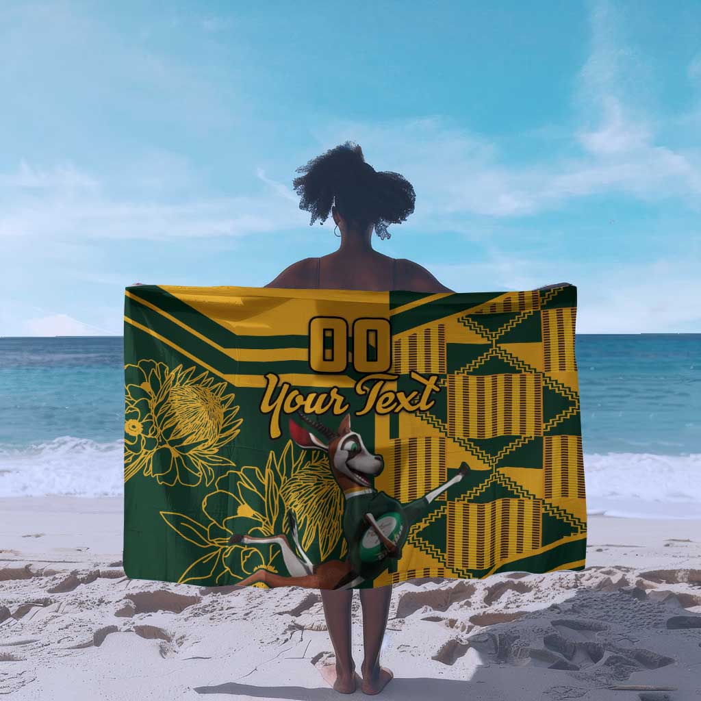 Custom South Africa Rugby Sarong Springboks With Protea Cynaroides LT18