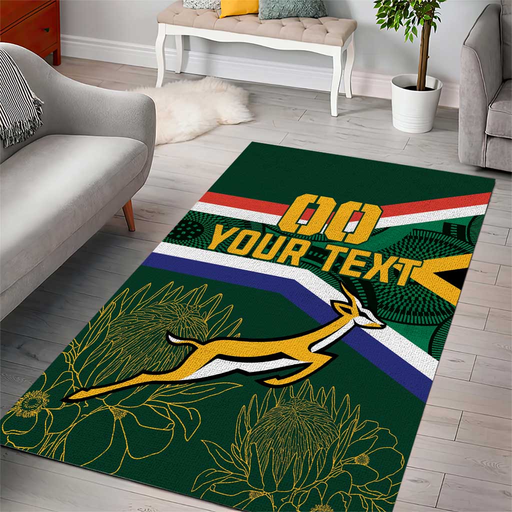 Custom South Africa Rugby Area Rug Springboks Mascot African Pattern LT18