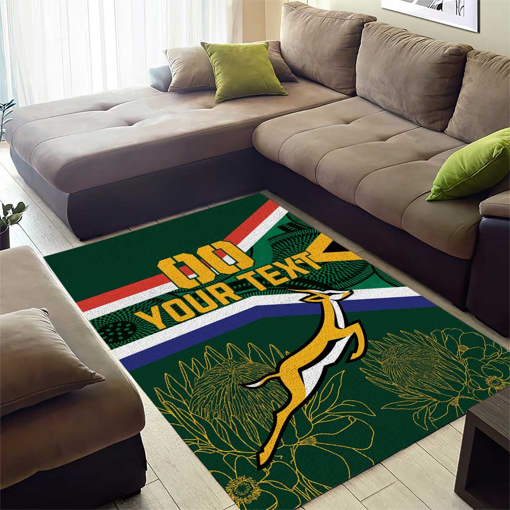 Custom South Africa Rugby Area Rug Springboks Mascot African Pattern LT18