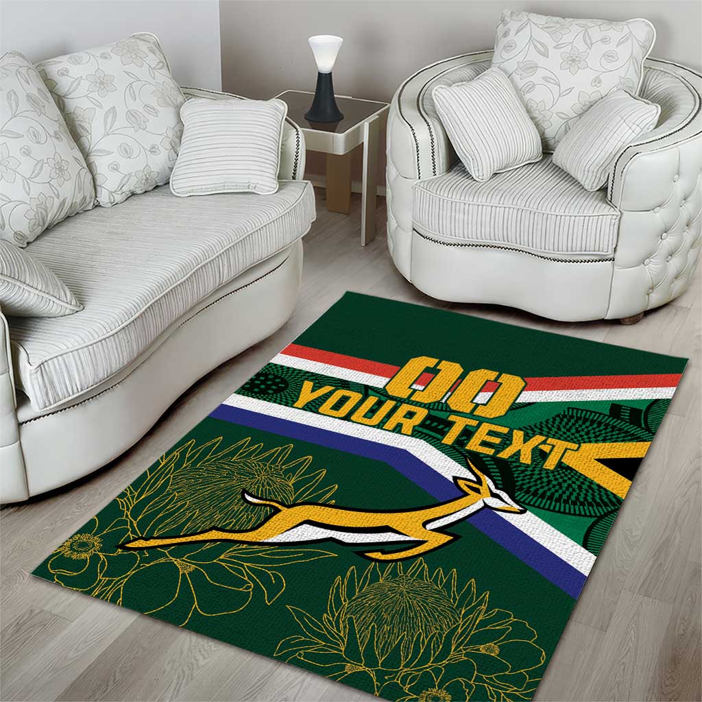 Custom South Africa Rugby Area Rug Springboks Mascot African Pattern LT18