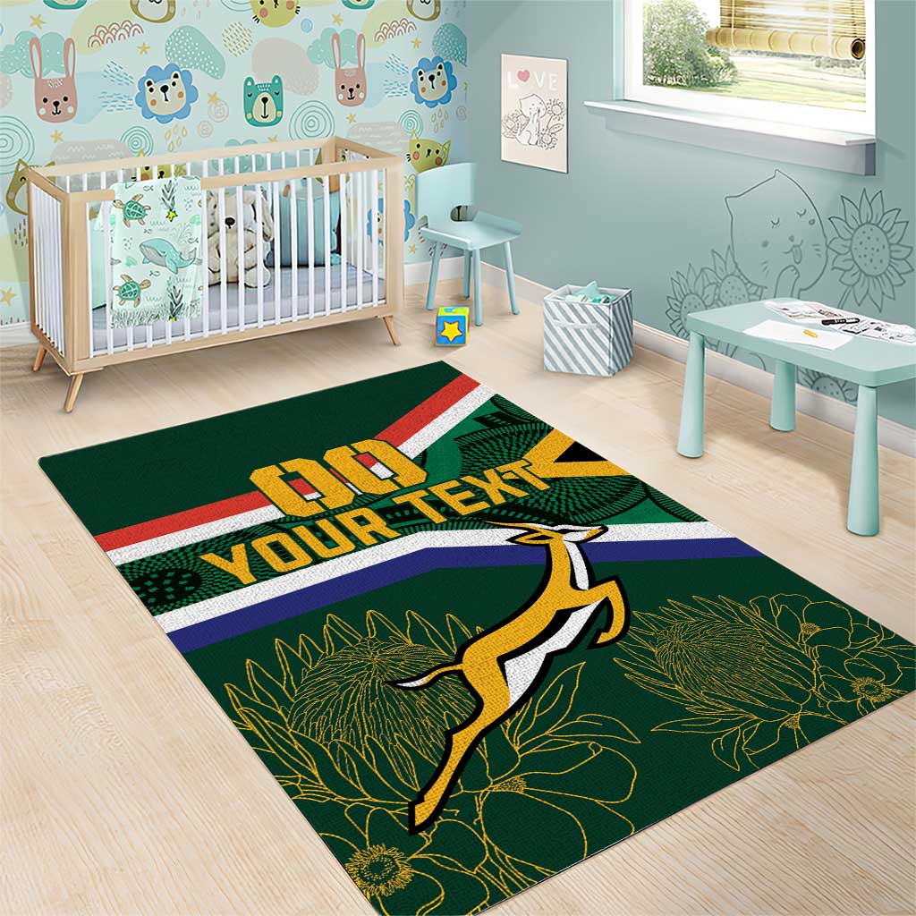 Custom South Africa Rugby Area Rug Springboks Mascot African Pattern LT18