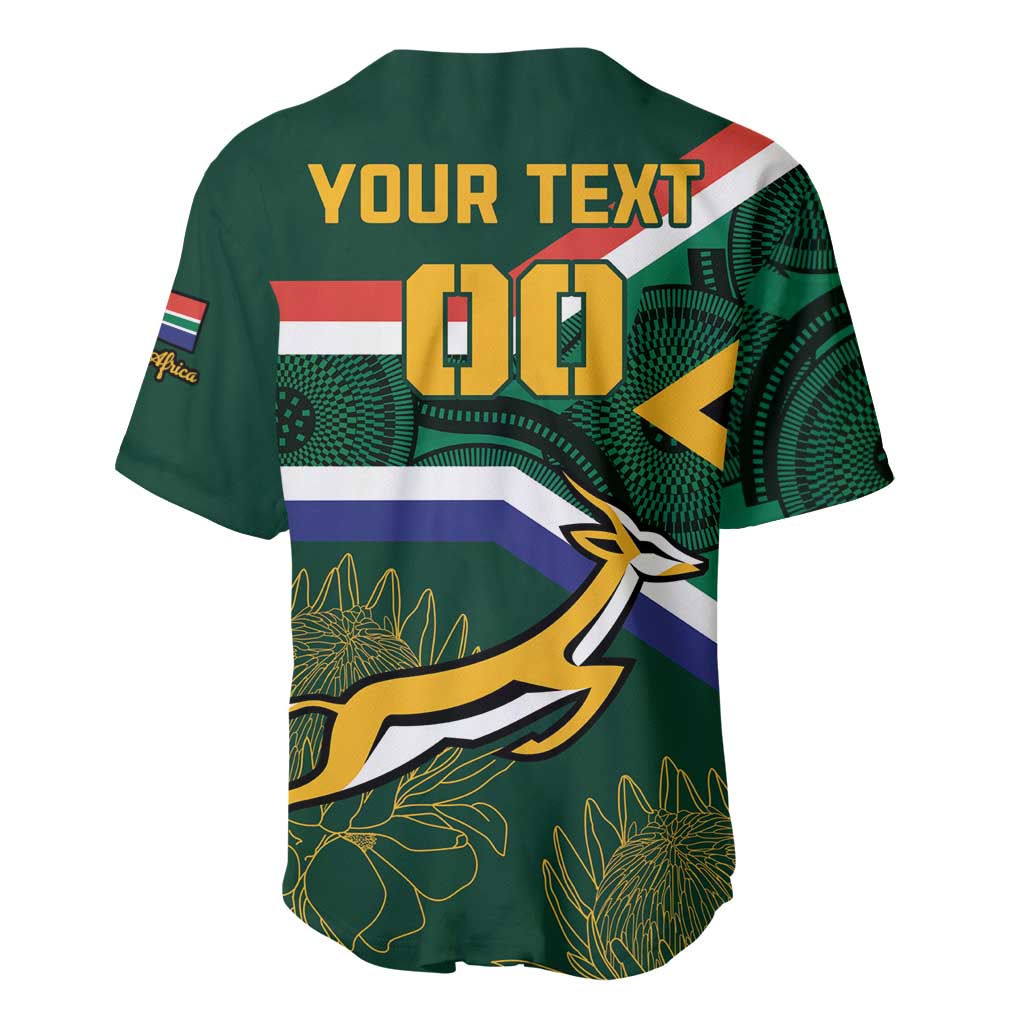 Custom South Africa Rugby Baseball Jersey Springboks Mascot African Pattern LT18
