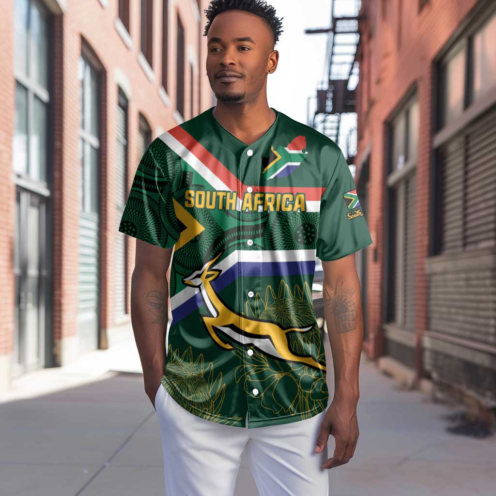 Custom South Africa Rugby Baseball Jersey Springboks Mascot African Pattern LT18