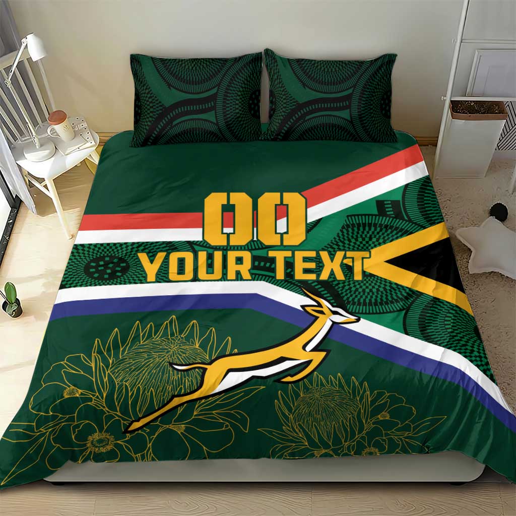 Custom South Africa Rugby Bedding Set Springboks Mascot African Pattern LT18