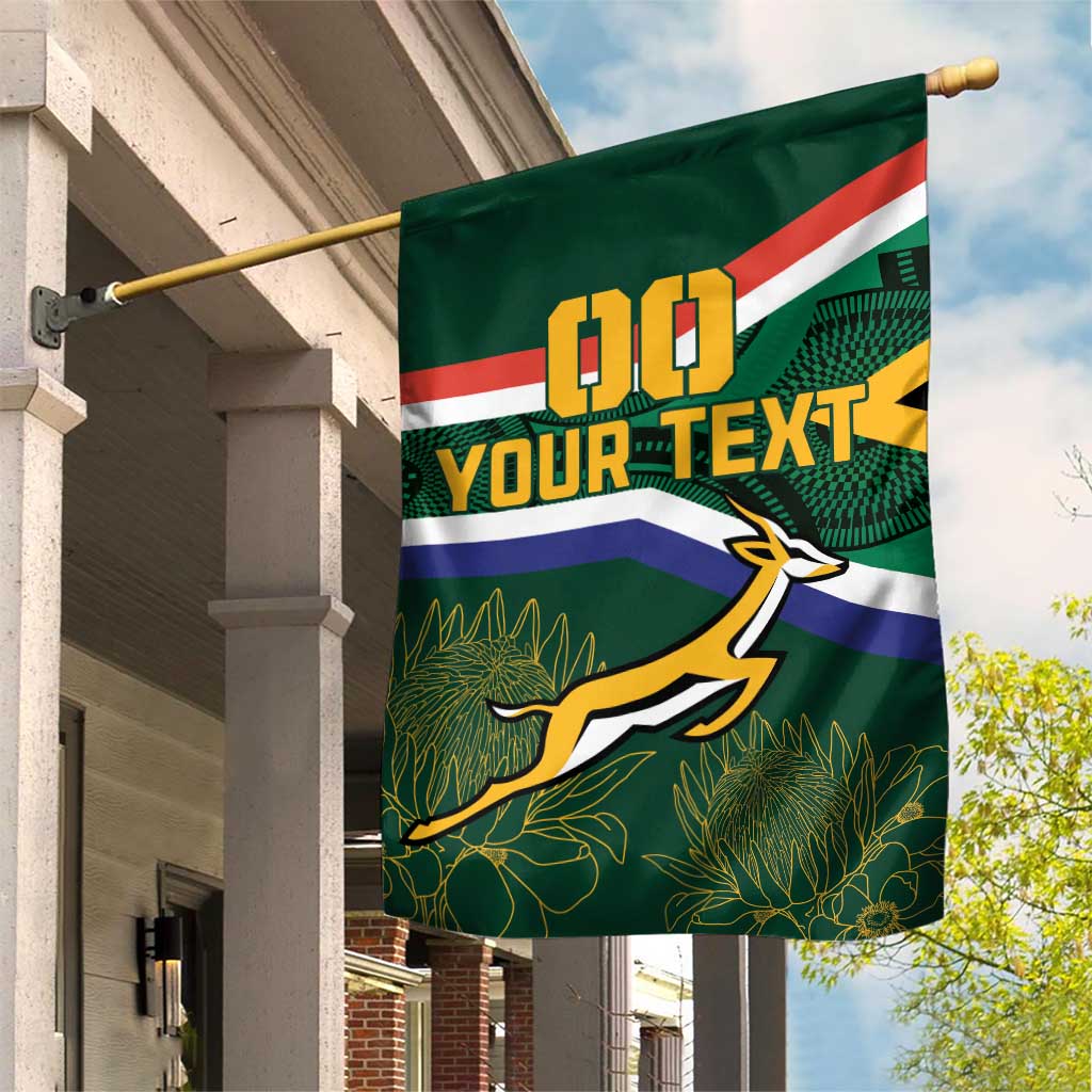 Custom South Africa Rugby Garden Flag Springboks Mascot African Pattern LT18