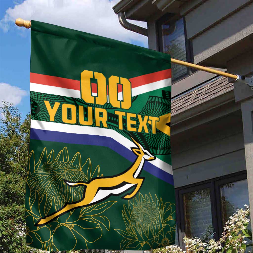 Custom South Africa Rugby Garden Flag Springboks Mascot African Pattern LT18