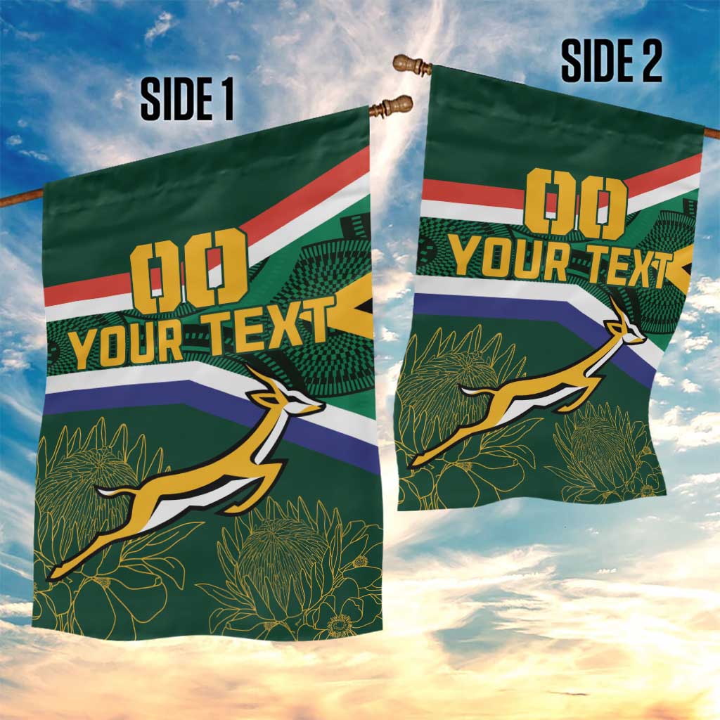 Custom South Africa Rugby Garden Flag Springboks Mascot African Pattern LT18