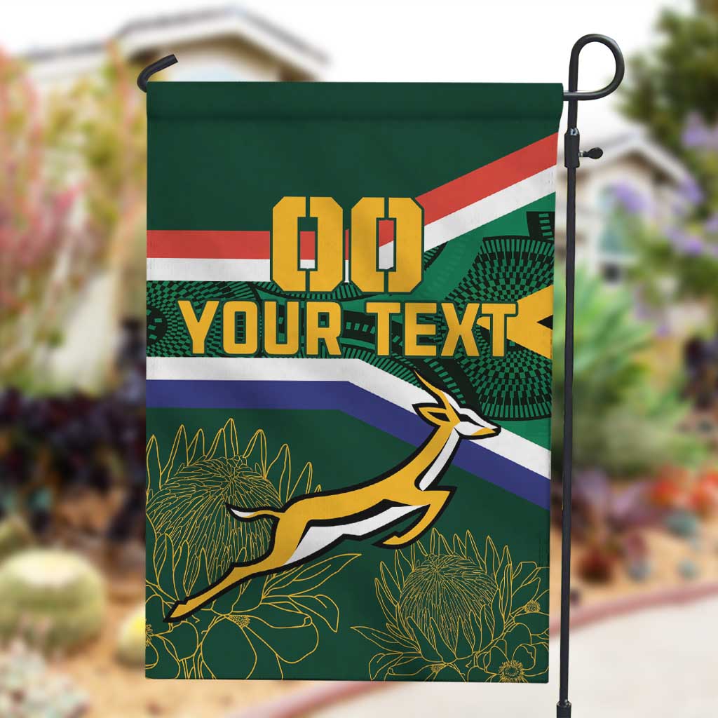 Custom South Africa Rugby Garden Flag Springboks Mascot African Pattern LT18