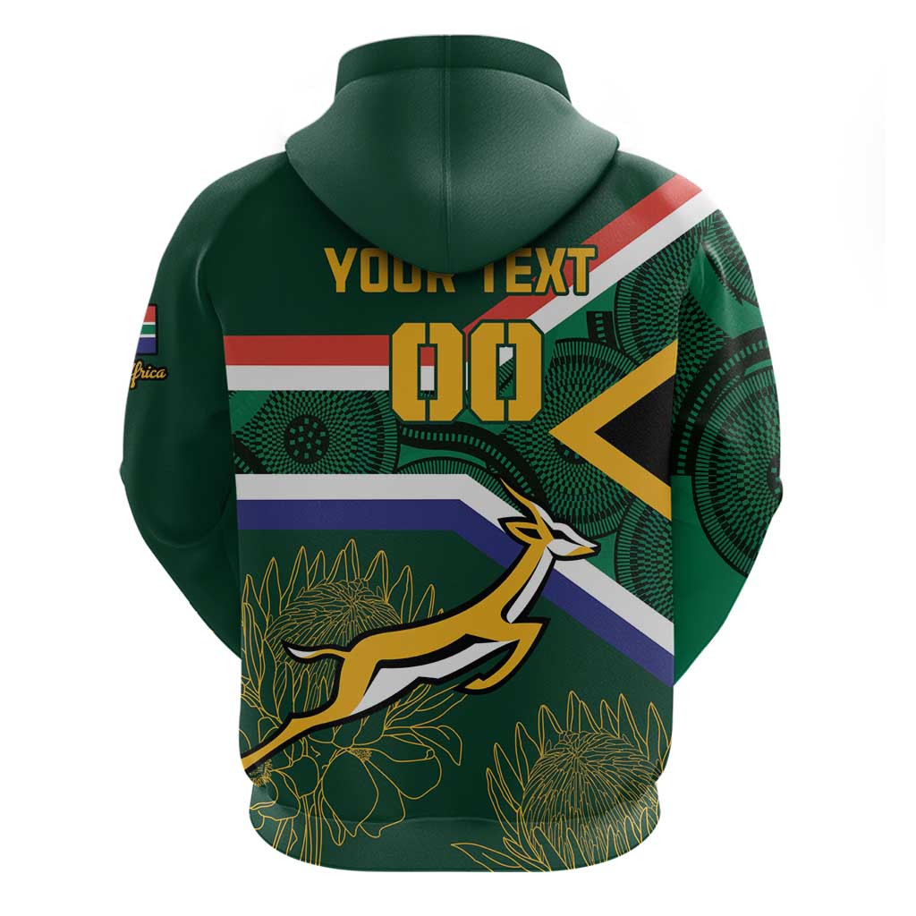 Custom South Africa Rugby Hoodie Springboks Mascot African Pattern LT18